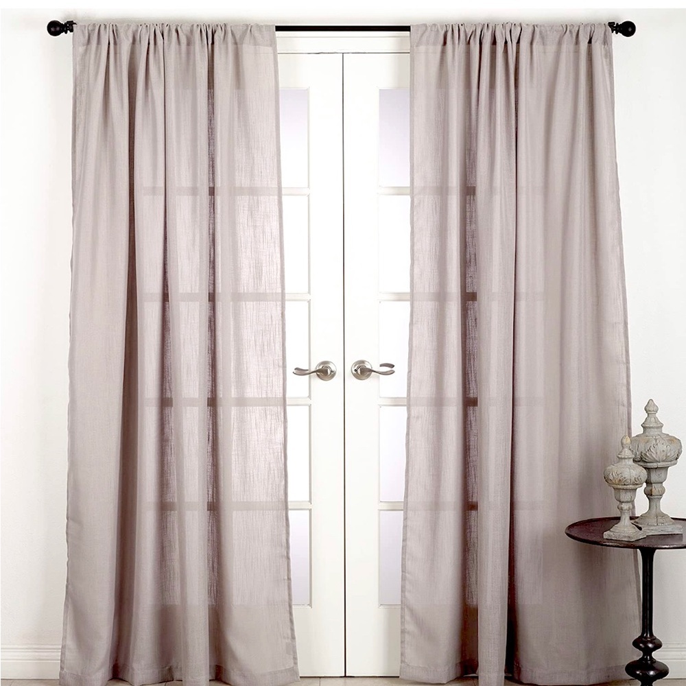 SARO LIFESTYLE $194 Nali 4 Panels Taupe Curtains 96” x 54” Drapes NEW